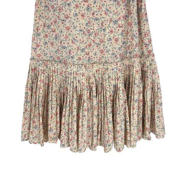 Polo Ralph Lauren Size 0 Floral Midi Dress Tie Shoulder Cottagecore Boho NWT - Picture 3 of 10